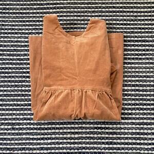 🌿Everlane Corduroy Camel Pocket Puff Sleeve Baby Doll Mini Dress S